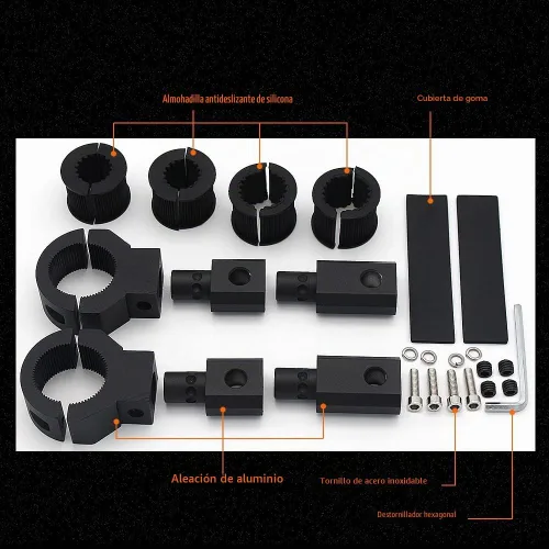 Vista 4 de Kits de Abrazaderas de Soporte de Montaje para Barra de Luces LED Mini 360 Grados 0.75" 1" 1.25" 2 Piezas Abrazadera de Tubo de Barra Vertical