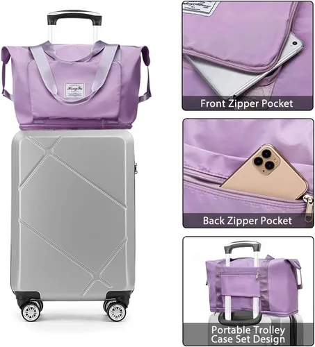 Vista 3 de Bolsa de viaje plegable de gran capacidad, bolsas de mano ligeras e impermeables, adecuadas para pasar la noche