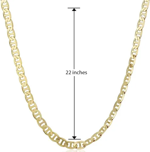 Vista 3 de Collar de cadena Mariner de oro amarillo de 14 quilates para hombre de 22 pulgadas