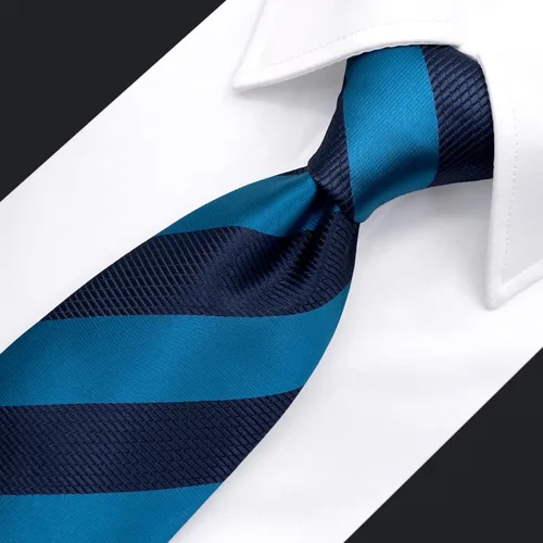 Vista 27 de S&W SHLAX&WING Corbata para hombres Lazos a rayas verde, amarillo y azul para trajes de negocios