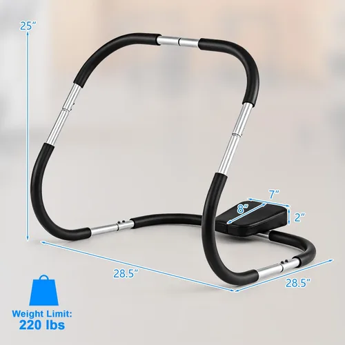 Vista 6 de Goplus AB Fitness Crunch, máquina abdominal portátil, ejercitador de entrenamiento para fuerza central, entrenamiento muscular, entrenador AB