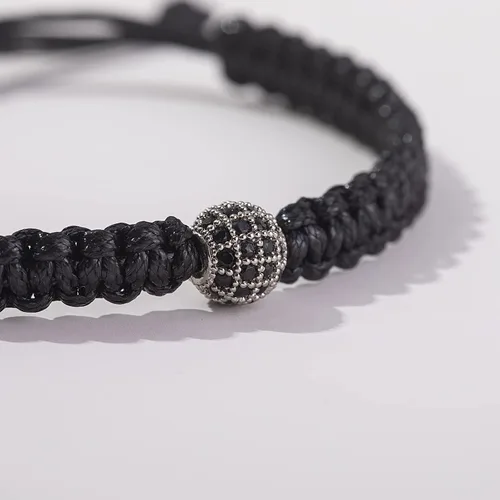 Vista 9 de Lynnaneo Juego de pulseras de cuentas para hombre de 0.315 in y 0.157 in de piedras preciosas curativas trenzadas con dije de circonita cúbica
