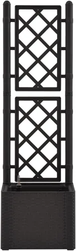 Vista 3 de Cama elevada de jardín con enrejado y sistema de riego automático antracita, cama de jardín elevada, macetas al aire libre para jardín de hierbas