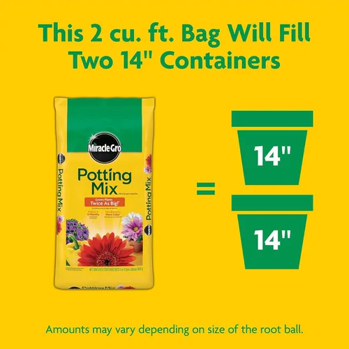 Vista 6 de Miracle-Gro - Mezcla para macetas de 2 pies cúbicos y paquete de 24 picos de alimentos para plantas de interior Garden Soil, Continuous Feeding