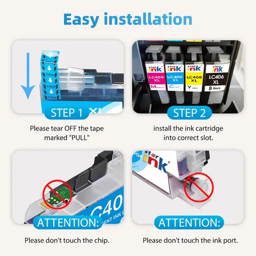 Vista 5 de Starink LC406XL - Cartuchos de tinta de repuesto para Brother LC406XL LC406 XL LC406 compatible con impresora MFC-J4335DW MFC-J4535DW MFC-J5855DW