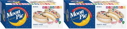 Vista 5 de MoonPie - Mini pasteles de fiesta de cumpleaños, galleta de vainilla, 10 unidades, 10 onzas, sin lácteos