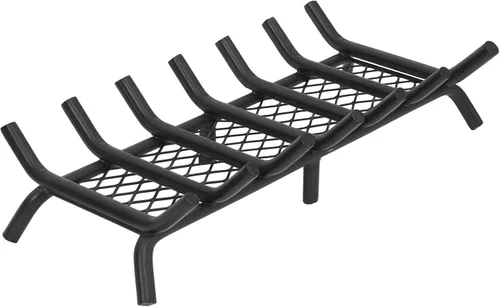 Vista 10 de Rejilla de chimenea de 14 pulgadas con retenedor de brasa, rejilla de leña para chimenea con barra de acero redondo sólido resistente de 3/4