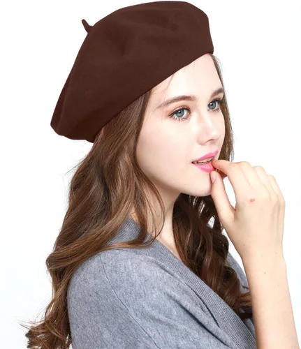 Vista 51 de WW004 Invierno 100% Lana Cálida Arte Francés Vasco Boina Tam Beanie Cap
