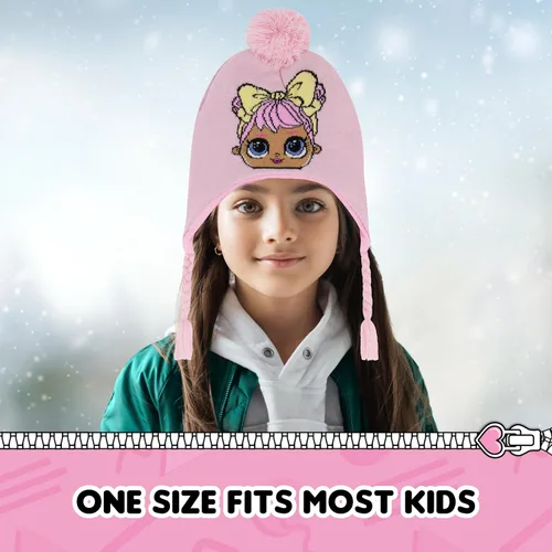 Vista 5 de L.O.L. Surprise - Conjunto de gorro y guantes, gorro de invierno de punto para niños