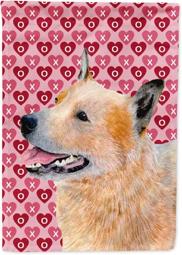 Vista 348 de Caroline's Treasures SS4484GF Bandera de jardín con diseño de bulldog inglés y corazones para el Día de San Valentín, bandera decorativa para patio