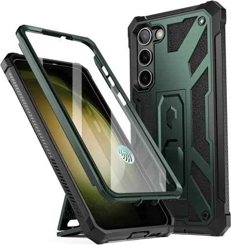 Vista 8 de Poetic Spartan - Funda para Samsung Galaxy S23+ Plus 5G de 6.7 pulgadas, protector de pantalla integrado funciona con identificación de huellas Azul