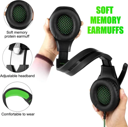 Vista 8 de ENVEL Tarjeta de sonido USB+auriculares para juegos con micrófono para PC, PS4, PS5, Nintendo Switch, Xbox One X S