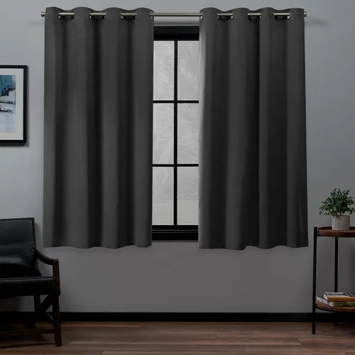 Vista 14 de Exclusive Home Curtains - Par de paneles de cortinas, modelo Academy, con ojales para bloqueo total de luz Blanco