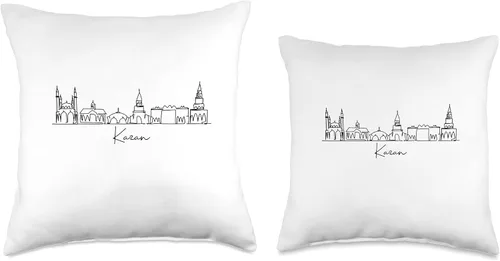 Vista 3 de city skyline Kazan Russia City Skyline Travel Souvenir Tourist Kazan Rusia - Almohada de 16 x 16 pulgadas, multicolor