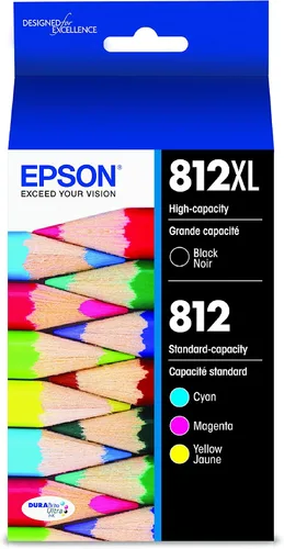 Vista 2 de Epson T812 DURABrite Ultra Ink - Cartucho de color negro y estándar de alta capacidad (T812XL-BCS) y cartucho magenta de alta capacidad T812