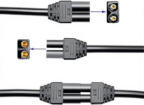 Vista 2 de EC5 Male/Female Connector Extension Cord 14AWG for RC ESC LIPO Battery - (1m/3.28ft)