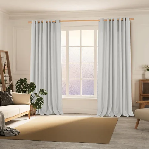 Vista 124 de BGment Cortinas de Lino Beige de 63 Pulgadas de Largo 2 Paneles - Tratamientos para Ventanas con Textura de Arpillera Filtrantes de Luz Cortinas B