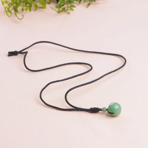 Vista 42 de iSTONE Collar unisex con dije de cuentas redondas auténticas, cadena de cuerda negra de 24 pulgadas para hombres y mujeres