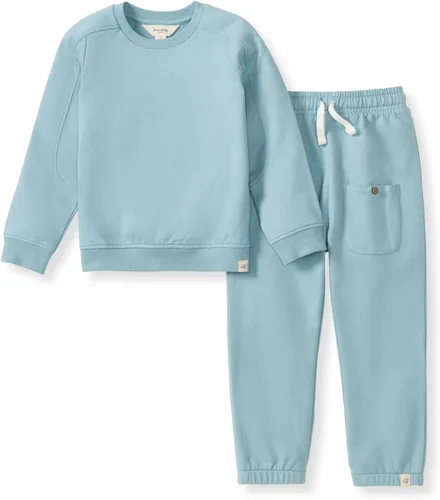 Vista 30 de Burt's Bees Baby Boys Organic Cotton Sweatshirt & Jogger Set, Outfit Bundle Fútbol de lavado ácido