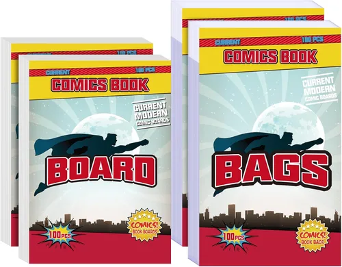 Vista 8 de KKU 200 bolsas para cómics actuales, Bolsas transparentes para cómics de 7.2 X 10.5 pulgadas, Fundas para cómics libres de ácido para almacenamiento