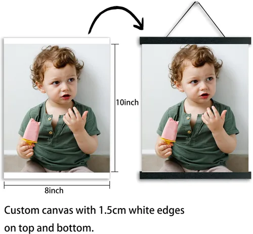 Vista 2 de YK artwood Impresiones de lienzo personalizadas con tus fotos de 8 x 10 pulgadas, imágenes personalizadas a lienzo para amantes, familiares, niños