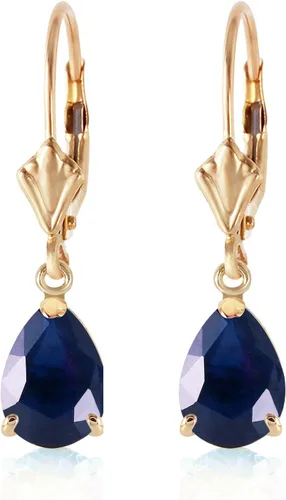 Vista 3 de Galaxy Gold GG Pendientes de oro macizo de 3 quilates de 14 quilates, zafiro, Metal Gema, Zafiro