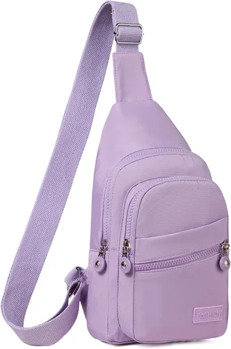 Vista 22 de Banelu Pequeña mochila bandolera bandolera para mujeres y hombres, bolsa pequeña bandolera bandolera bolsa cruzada riñoneras bandoleras - negro