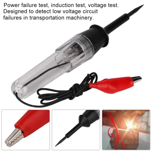 Vista 2 de para prueba de luz automotriz Gorgeri Car Test Pen, PVC Plastic 6-12-24V Car Auto Electrical Voltage Test Pen Light Lamp Circuit Tester Detector