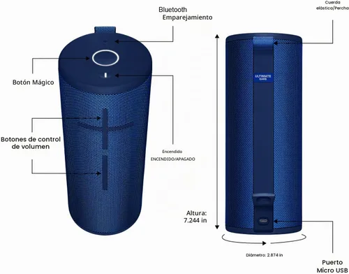 Vista 10 de Ultimate Ears Boom 3 - Altavoz inalámbrico Bluetooth, sonido audaz + graves profundos, Bluetooth, botón mágico, impermeable, batería de 15 horas