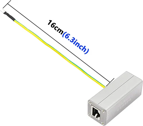 Vista 3 de CERRXIAN Dispositivo de protección contra sobretensiones de red Ethernet RJ45 para cámara de interruptor POE SPD protección supresor