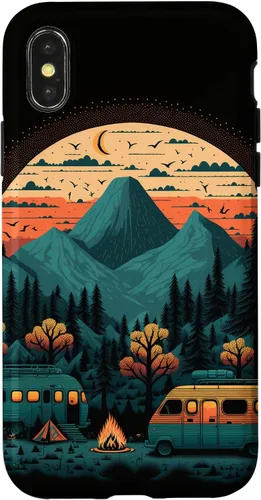 Vista 5 de Funda para iPhone 11 Pro Max Sunset Mountains & Trees para campistas