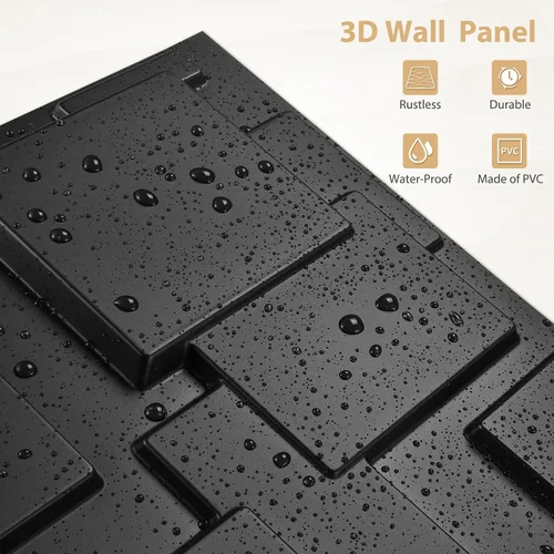 Vista 2 de Heikki Paquete de 30 paneles de pared 3D para decoración de pared interior, paneles de pared con textura de flores de PVC para sala de estar