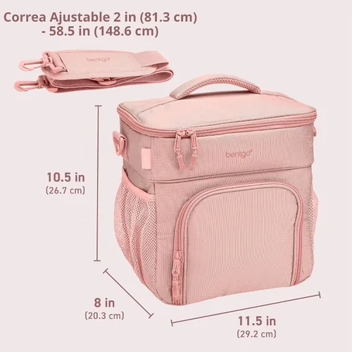 Vista 7 de Bentgo Prep Deluxe - Bolsa aislada para múltiples comidas - Bolsa de lonchera, con capacidad para 5 comidas, aislamiento premium hasta 8 horas Rubor