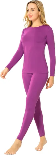 Vista 11 de ViCherub Ropa Interior Térmica para Mujeres con Forro Polar Long Johns Capa Base Térmica Conjunto de Parte Superior e Inferior Clima Frío Negro