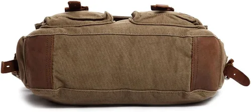 Vista 5 de Bolso de hombro para hombres, bolso mensajero de lienzo militar clásico de Berchirly, de 13.3–17.3 pulgadas, de regreso a la escuela
