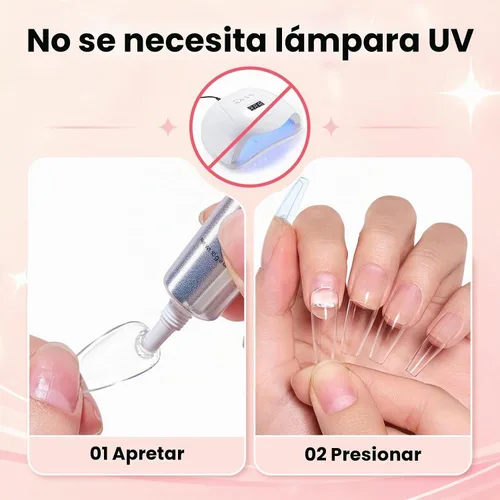 Vista 3 de Beetles - Pegamento de uñas súper fuerte de 0.35 onzas para uñas a presión, no necesita lámpara UV Pegamento de uñas semisólido de secado rápido