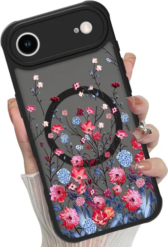 Vista 72 de Funda magnética para iPhone 17 Pro [compatible con MagSafe], bonita funda de moda con estampado de leopardo negro, translúcida, mate, parte trasera