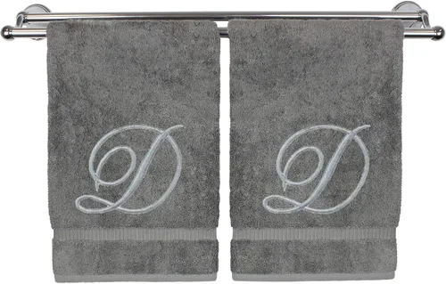 Vista 252 de Toalla de mano con monograma, regalo personalizado, 16 x 30 pulgadas, extra absorbente, 100% algodón turco, acabado de rizo suave, para baño, cocina