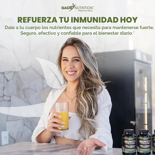 Vista 8 de Quercetina con vitamina C y zinc - Quercetina 500 mg - Quercetina con bromelina - Quercetina de zinc - 120 cápsulas vegetarianas. Suplementos