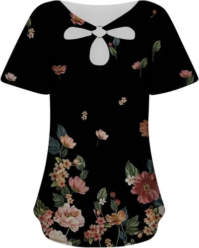 Vista 5 de Camisetas de verano para mujer, 2023, hawaianas, lindas, camisetas de verano, casuales, elegantes