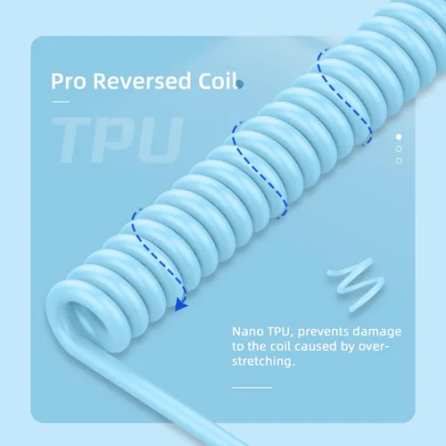 Vista 5 de LexonElec Cable de teclado para juegos, cable de teclado mecánico de conexión estable de doble manga USB tipo C, 6.6 ft (0.66 pies) con volante