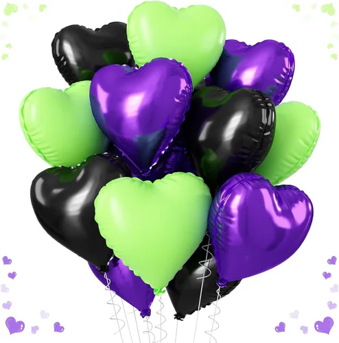 Vista 27 de Globos de corazón azul, dorado y blanco, 18 pulgadas, globos de papel de aluminio azul bebé y crema, 12 piezas, globos de helio en forma de corazón