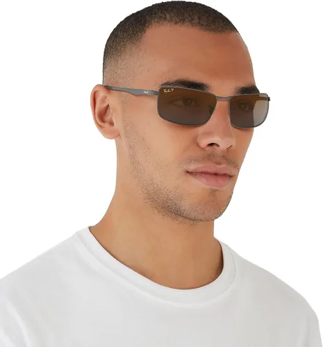 Vista 7 de Ray-Ban Gafas de sol rectangulares de metal RB3498 para hombre