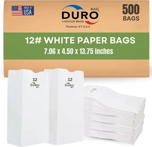 Vista 9 de Duro Bolsa de papel blanco de 2 libras, paquete de (500)