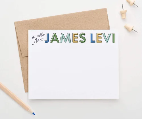 Vista 2 de Papelería personalizada de agradecimiento para niños, papelería plana personalizada para niños, papelería linda para niños con notas