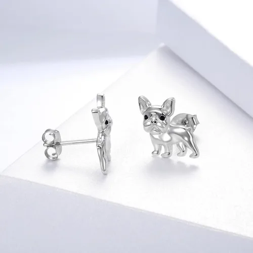 Vista 4 de Sterling Silver Dogs Stud Earrings Beagle Corgi Chihuahua Dachshund French Bulldog German Shepherd Poodle Mom Breed Puppy Jewelry for Daughter
