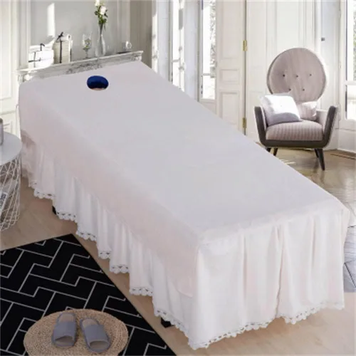 Vista 8 de Darley Funda de sábanas de belleza suave con agujero facial, funda de sábana de masaje reutilizable, sábanas de centro de spa, color sólido