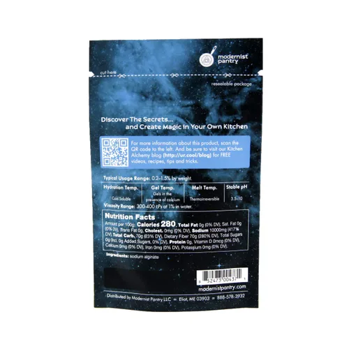 Vista 3 de Alginato de sodio perfeccionado sin OMG vegano OU Kosher certificado - 50 g/2 oz