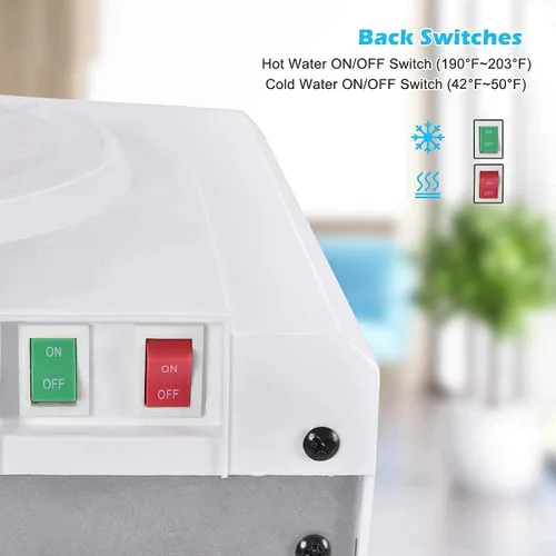 Vista 5 de KOTEK Dispensador de agua para enfriadores de agua, dispensador de enfriador de agua de carga superior caliente y fría con capacidad para botellas