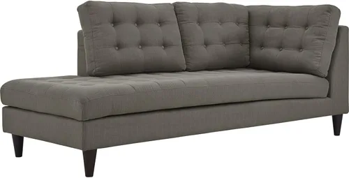Vista 41 de Sofá esquinero Modway Empress, estilo de mediados de siglo, tapizado de tela en avena, Tela, Celeste